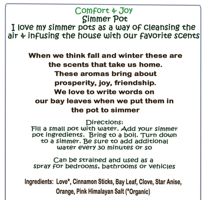 Comfort & Joy Simmer Pot - Natural Air Freshener - Southern Sol