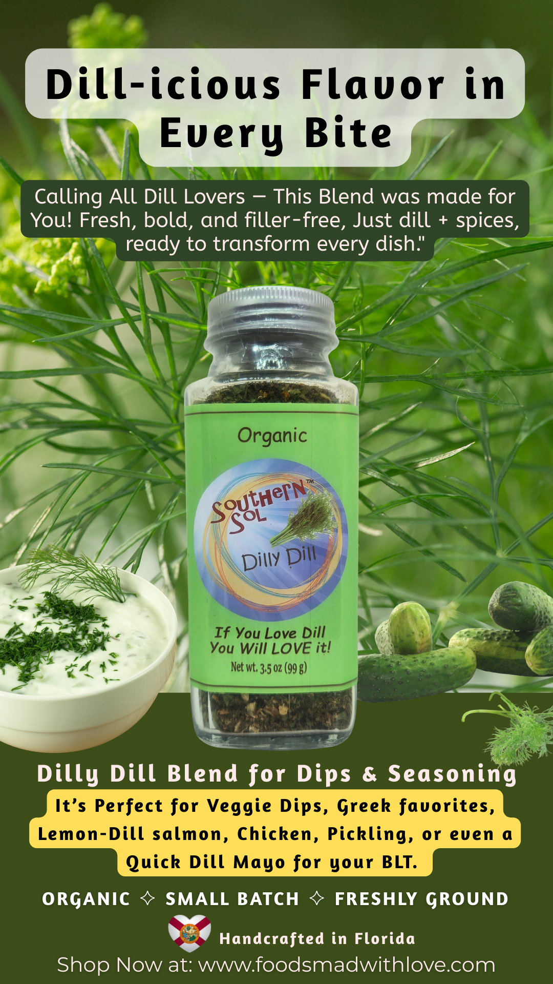 Dilly Dill | Bright, Herbal Dip & Seafood Seasoning - Southern Sol
